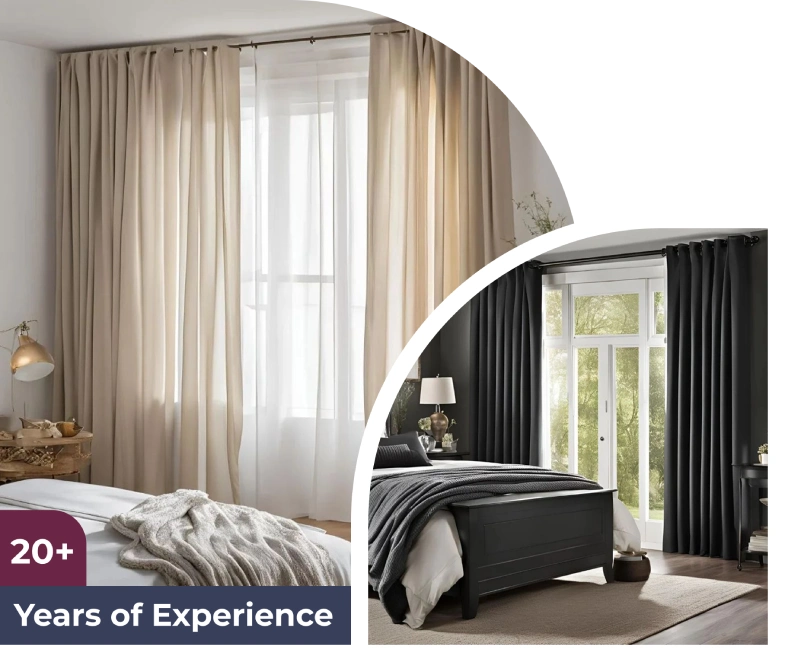 Custom bedroom curtains Dubai