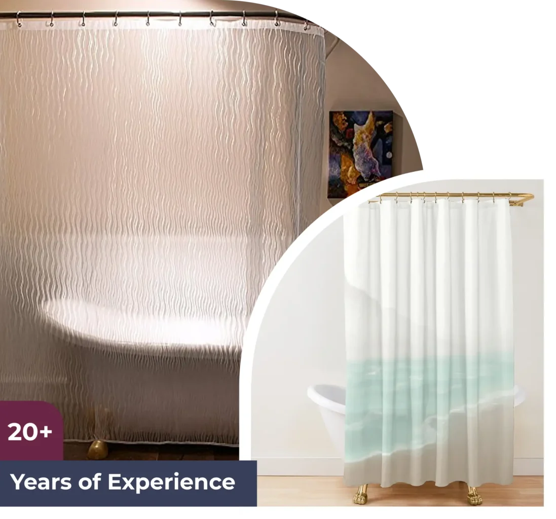 Modern bathroom shower curtain Dubai interior