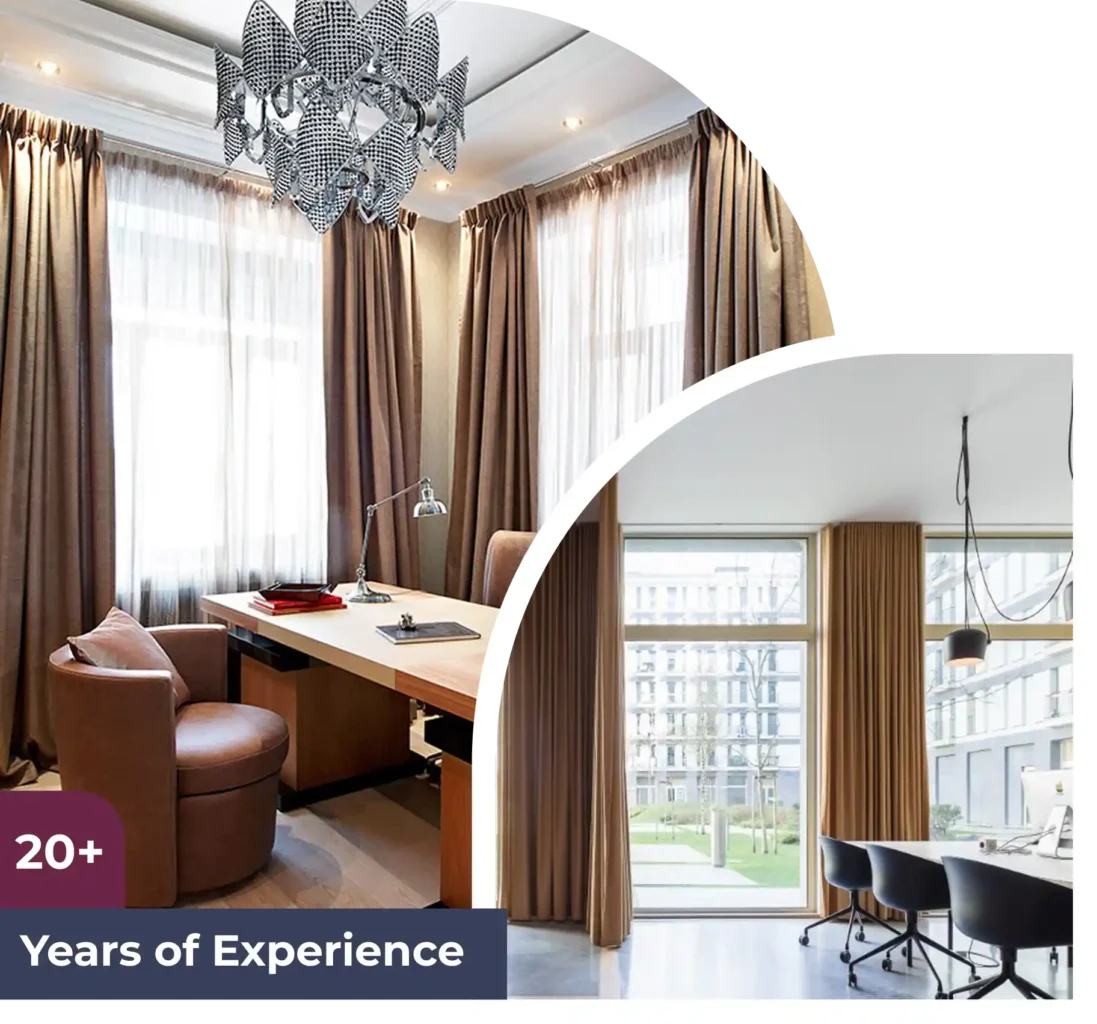 Office curtains measurement and installation service Dubai