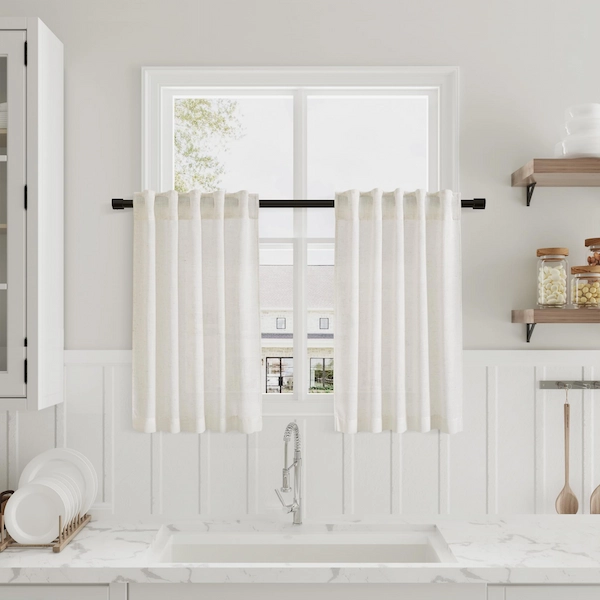 Linen Fabric Kitchen Curtains