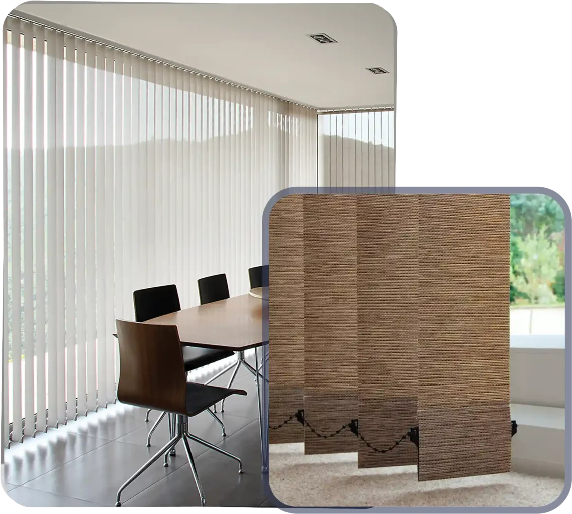 vertical blinds with curtains