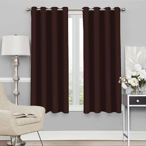 Dark Brown Eyelet Curtains-2