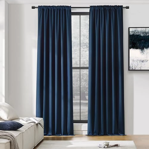 Luna Brushed Blackout Pencil Pleat Curtain