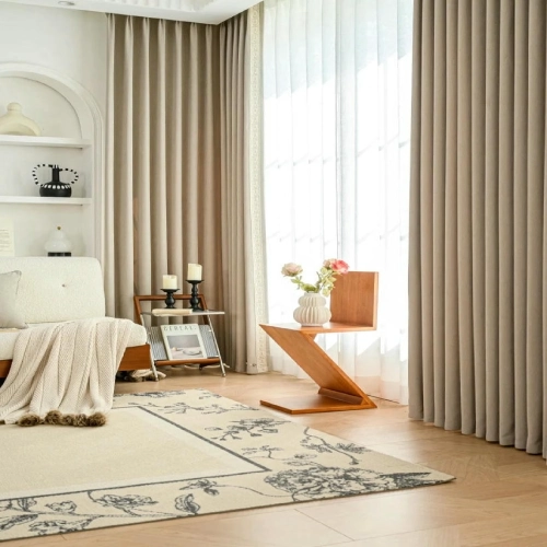 Luxurious Cashmere Blackout Curtains Pleated Luxury Curtains