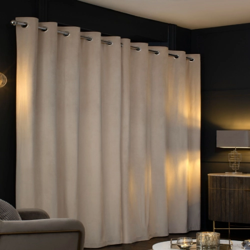 Oat Matte Velvet blackout curtains