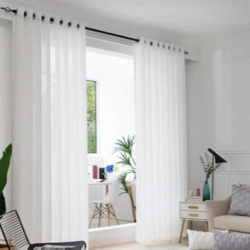 White Sheer Curtain For Living Room 1 Piece