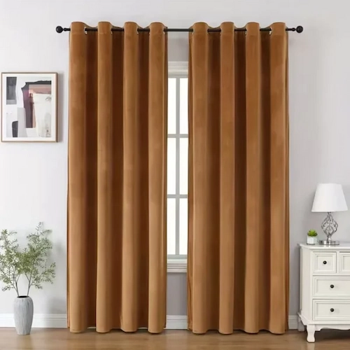 Coffee Brown Velvet Curtains