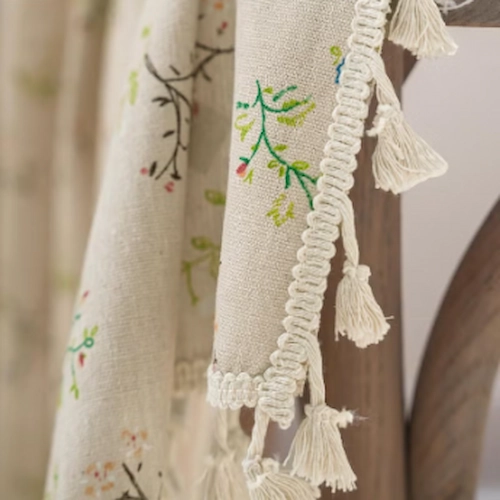 Floral Vintage Semi Sheer Curtains