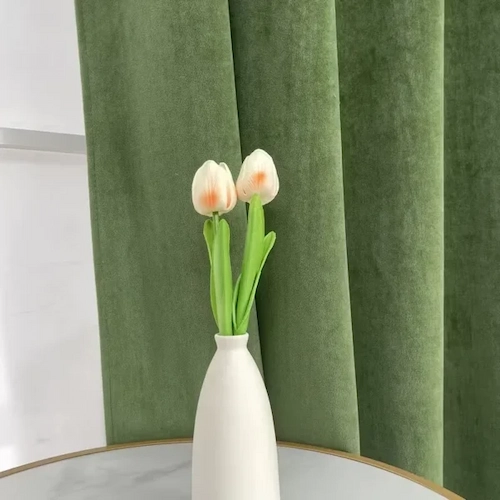 Grass Green Velvet Curtains