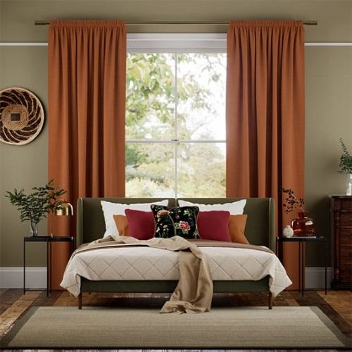 Heavyweight Soundproof Vintage Orange Curtains