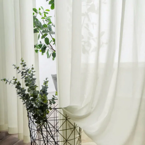 Soft Breeze Pastel Yellow Chiffon Voile Curtain Pastel Yellow Chiffon Voile Curtain in Dubai