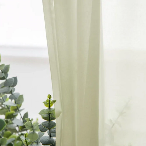 Pastel Yellow Chiffon Voile Curtain
