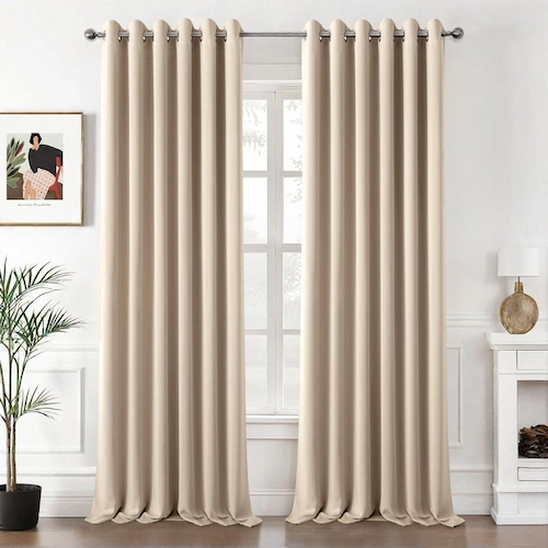 Sand Beige Soundproof Blackout Curtains