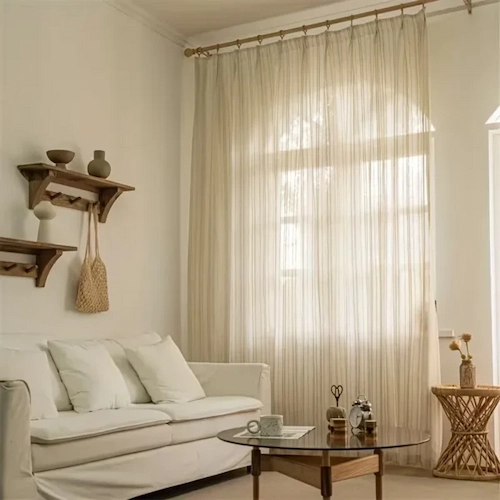 Vertical Striped Sheer Curtains
