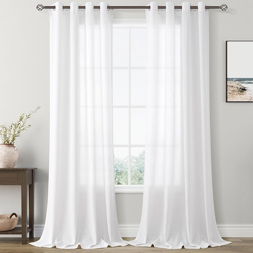 White Sheer Curtains 2 Panels