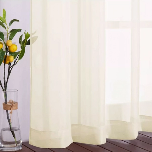 outdoor cream voile curtain