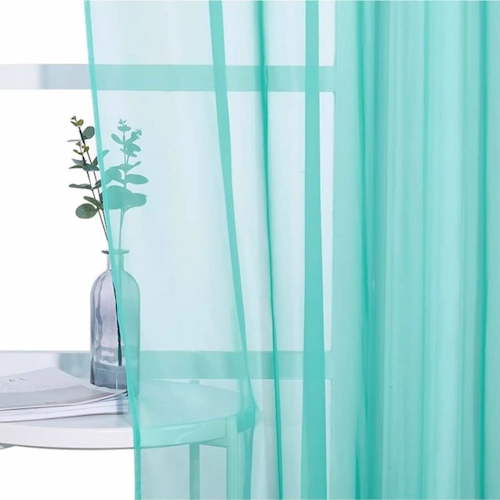 outdoor mint green voile curtain