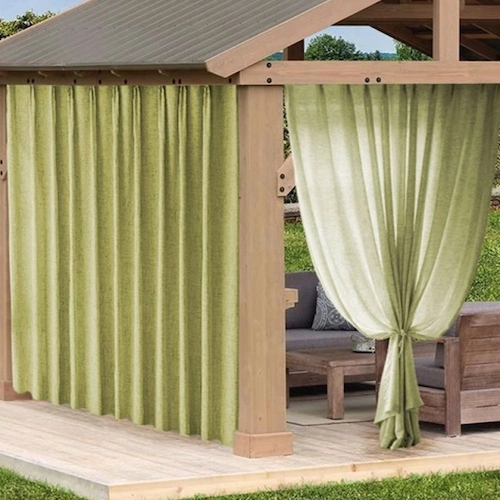 sage olive green linen outdoor curtain