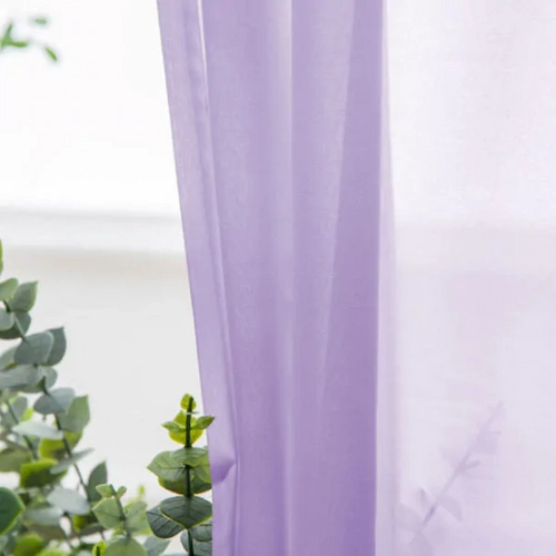 Purple lilac chiffon curtains