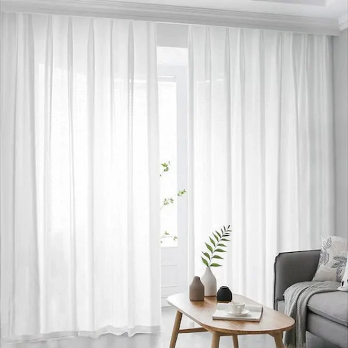 White Chiffon Voile Curtains