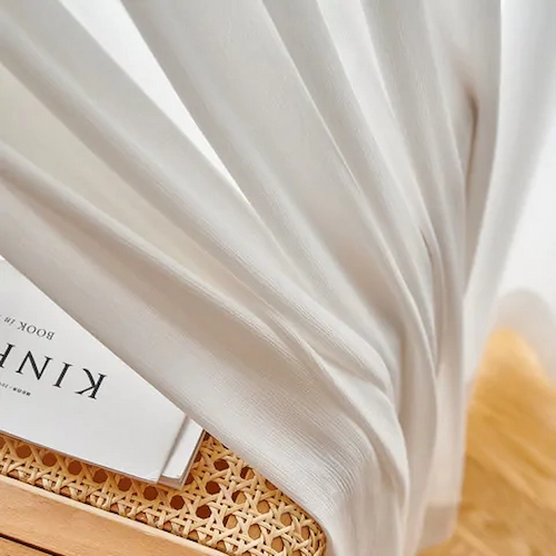 White Crushed Voile Curtains