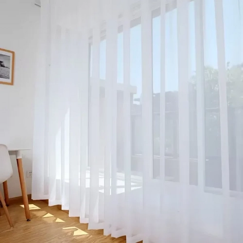 Chiffon Curtains White Semi-Translucent Floral Drapes White Semi-Translucent Floral Drapes in Dubai