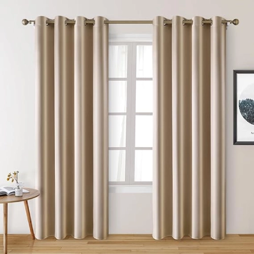 Beige Faux Silk Blackout Curtains Beige Faux Silk Blackout Curtains