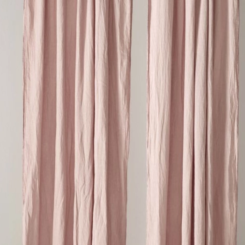 Blush Pink 100% Linen Loop Top Curtain Blush Pink 100% Linen Loop Top Curtains