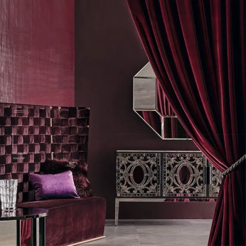 Burgundy Wine Red Burgundy wine red Velvet Curtain