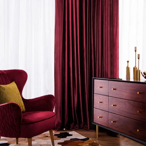 Burgundy Wine Red Burgundy wine red Velvet Curtains