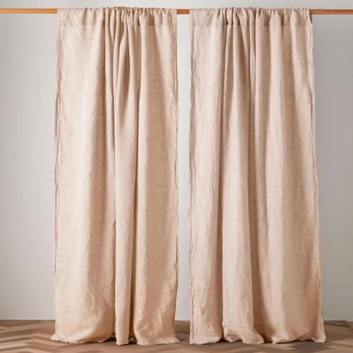 Café au Lay 100% Linen Loop Top Curtain Café au Lay 100% Linen Loop Top Curtain