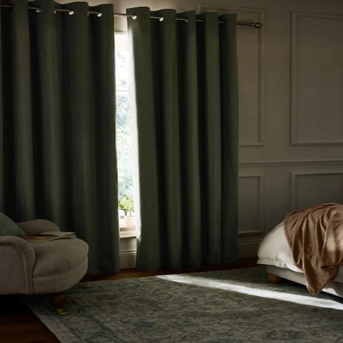 Green Olive Blackout Cotton Curtains Green Olive Blackout Cotton Curtain