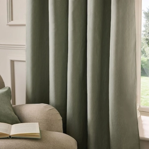 Green Olive Blackout Cotton Curtains Green Olive Blackout's Cotton Curtains