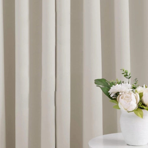 HOMEIDEAS Cream Beige Blackout Curtains HOMEIDEAS Cream Beige Blackout Curtain
