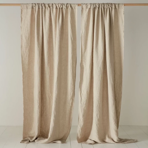 Natural 100% Linen Loop Top Curtain Natural 100% Linen Loop Top Curtain