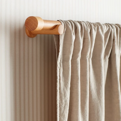Natural Linen Lined Loop Top Curtains Natural Linen Lined Loop Top Curtains