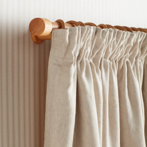 Natural Linen Lined Pencil Pleat Curtains Natural Linen-Lined Pencil-Pleat Curtain
