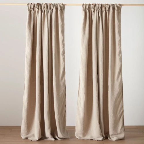 Natural Linen Lined Pencil Pleat Curtains Natural Linen Lined Pencil Pleat Curtains
