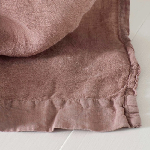 Vintage Rose 100% Linen Loop Top Curtain Vintage Rose 100% Linen Loop Top Curtain