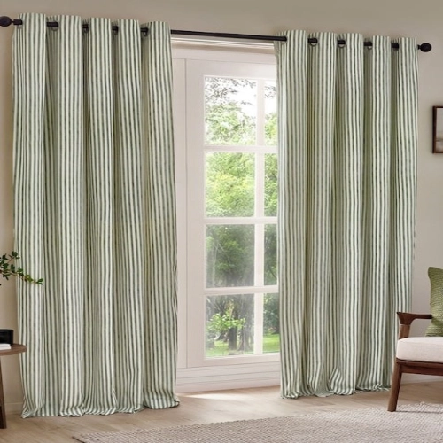 Yard Green Hebden Striped Lined Curtains Yard Green Hebden Striped Lined Curtain