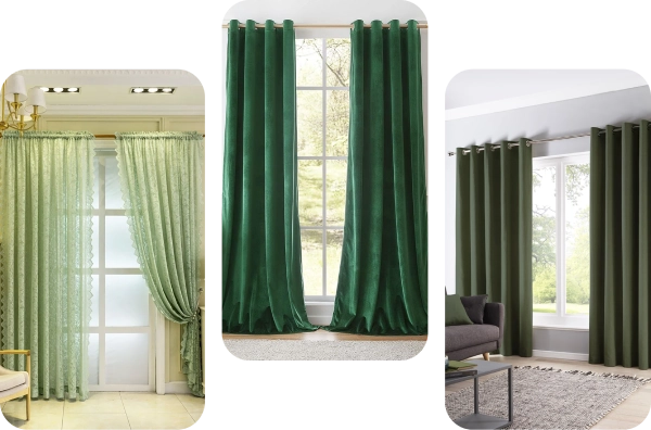 green curtains Dubai
